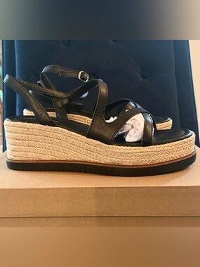 🔻Lucky Brand Caroline Espadrille Wedge Sandals | Sz. 9.5M | Color: Black (NIB)